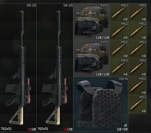 SR-25 plus bullet plus helmet plus body armor
